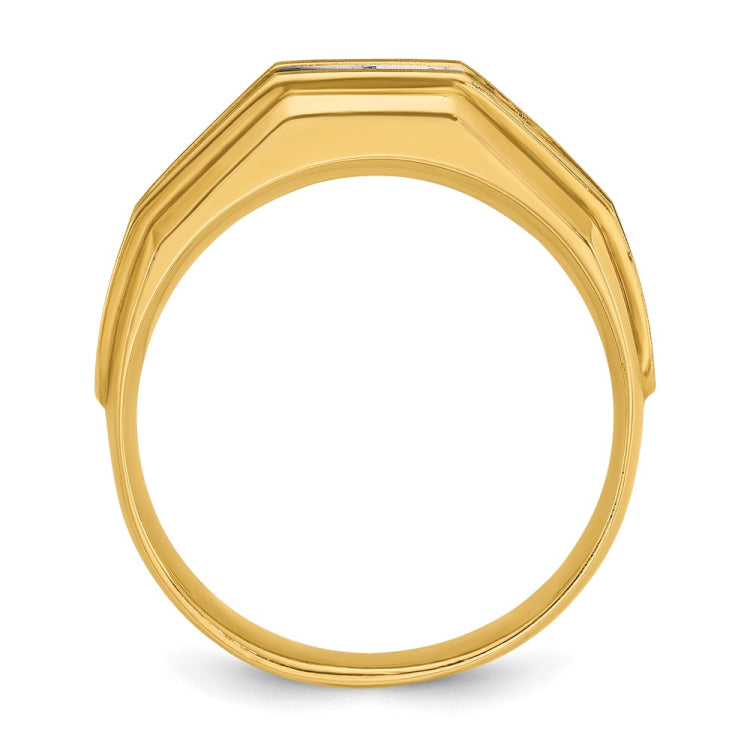 10k IBGoodman Men's Polished and Satin 5-Stone Ring Mounting