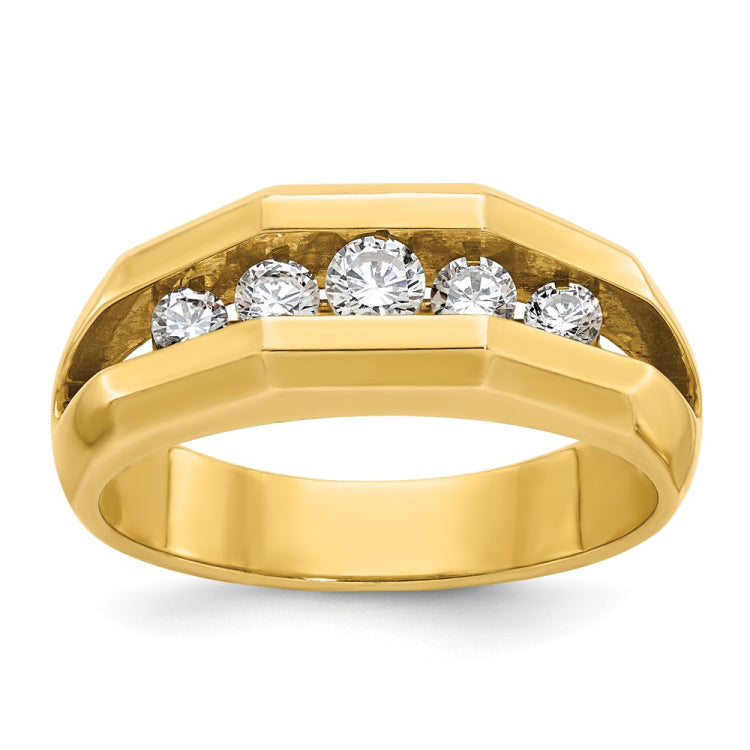 Men's YG Wedding Band with All Bright Finish Mounting