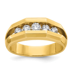 Men's YG Wedding Band with All Bright Finish Mounting