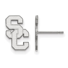 14k White Gold University of Southern California S-C Small Post Earrings