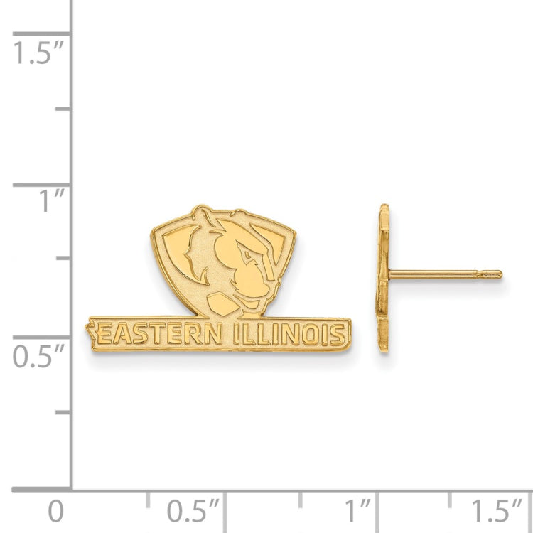 14k Gold LogoArt Eastern Illinois University Small Post Earrings