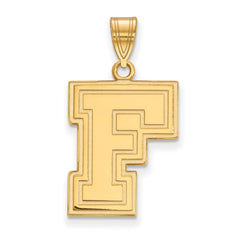 14k Gold LogoArt Fordham University Letter F Large Pendant