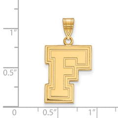 14k Gold LogoArt Fordham University Letter F Large Pendant