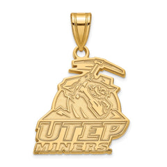 14k Gold LogoArt University of Texas at El Paso Miners Large Pendant