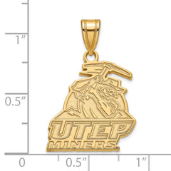 14k Gold LogoArt University of Texas at El Paso Miners Large Pendant