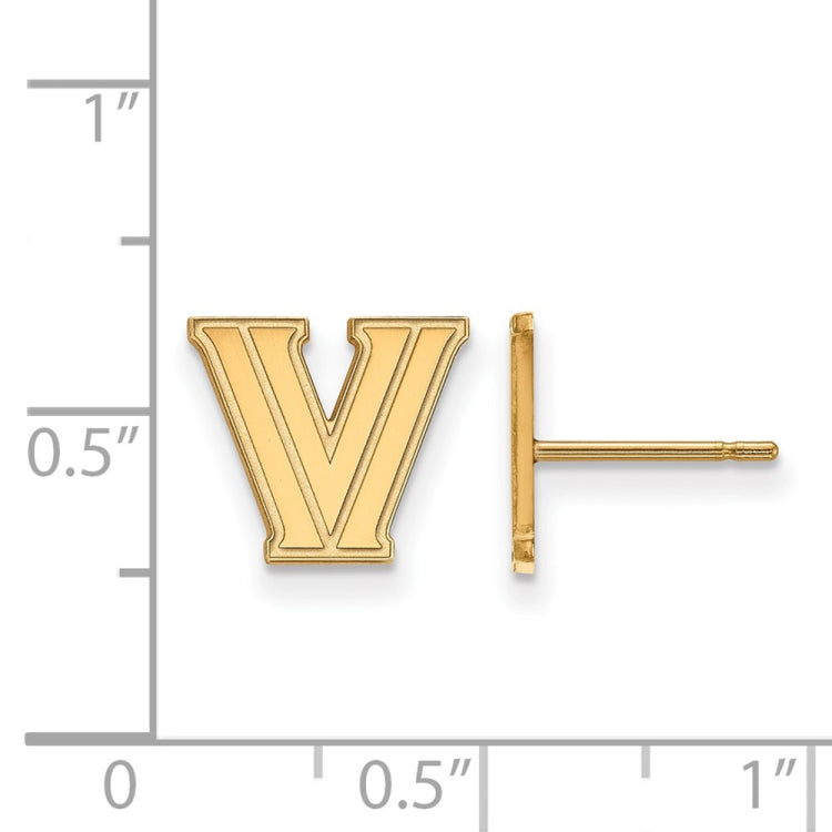 14k Gold LogoArt Villanova University Letter V Extra Small Post Earrings