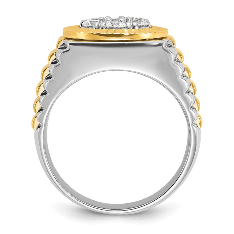 14k Two-tone IBGoodman Men's Diamond Complete Ring