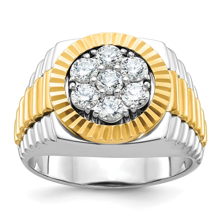 Men's Two-tone Cluster Ring (YG parts/bezel) Mounting