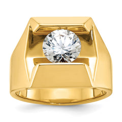 Men's YG Solitaire Ring with All Bright Finish Mounting