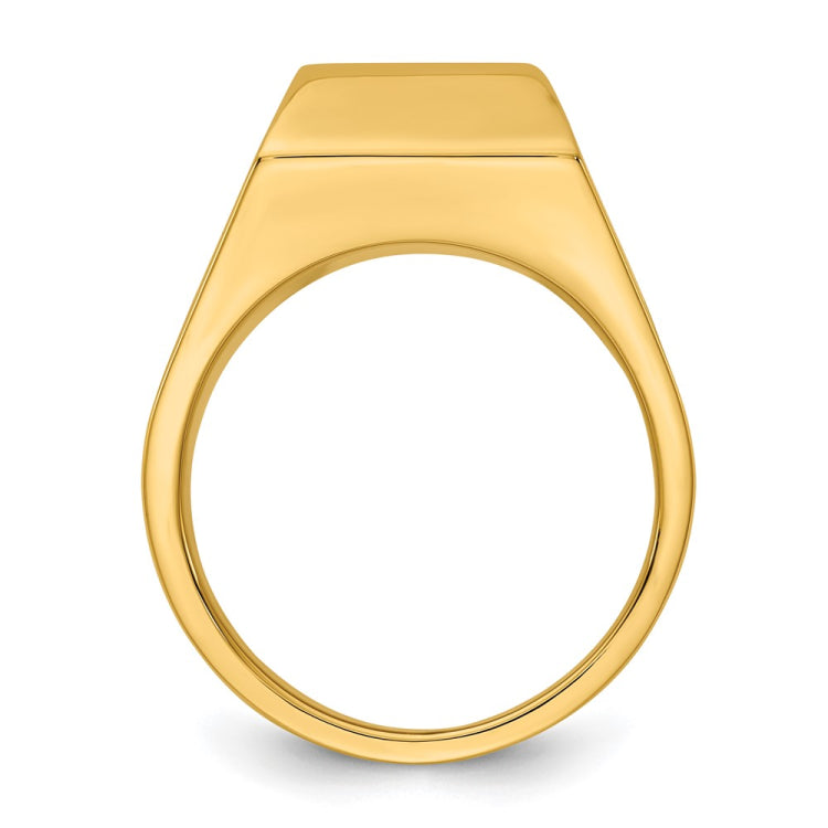 Men's YG Solitaire Ring with All Bright Finish Mounting
