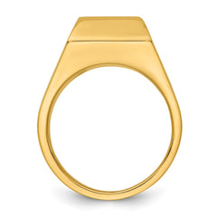 Men's YG Solitaire Ring with All Bright Finish Mounting