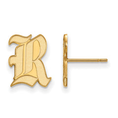 10k Gold LogoArt Rice University Letter R Small Post Earrings