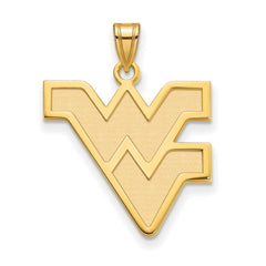 10k Gold LogoArt West Virginia University W-V Large Pendant