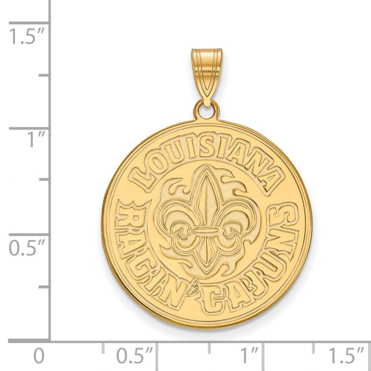10k Gold LogoArt University of Louisiana at Lafayette Extra Large Pendant