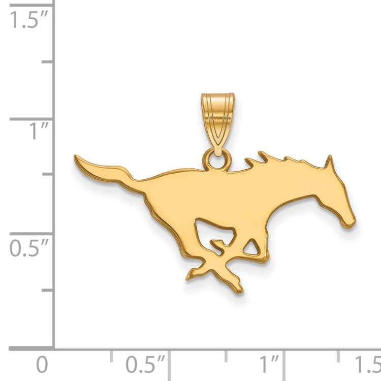10k Gold LogoArt Southern Methodist University Mustang Large Pendant