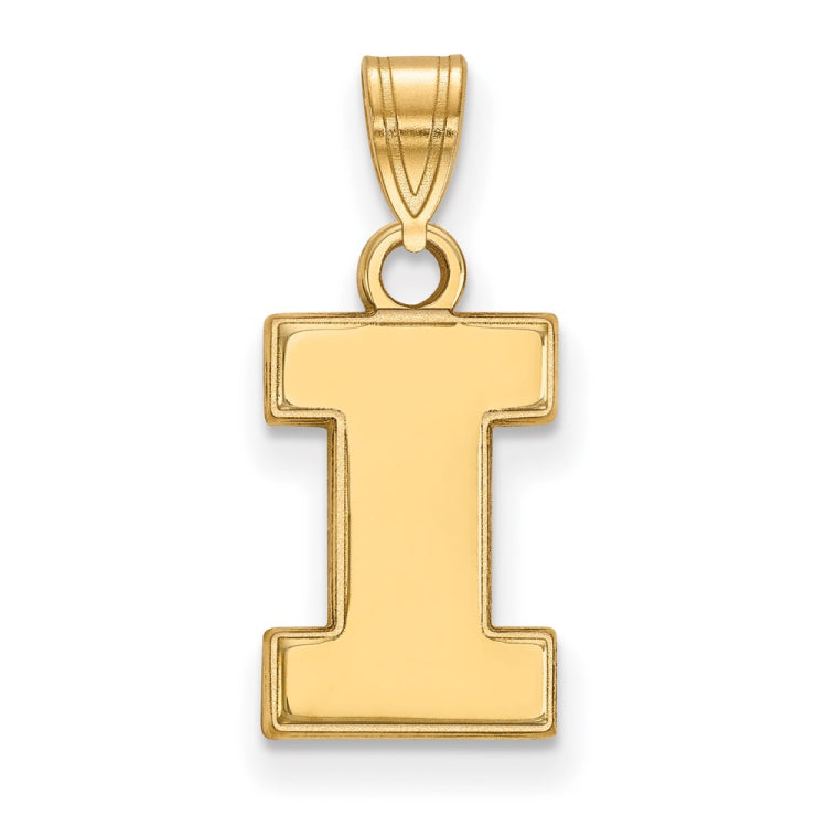 14k Gold LogoArt University of Illinois Letter I Small Pendant