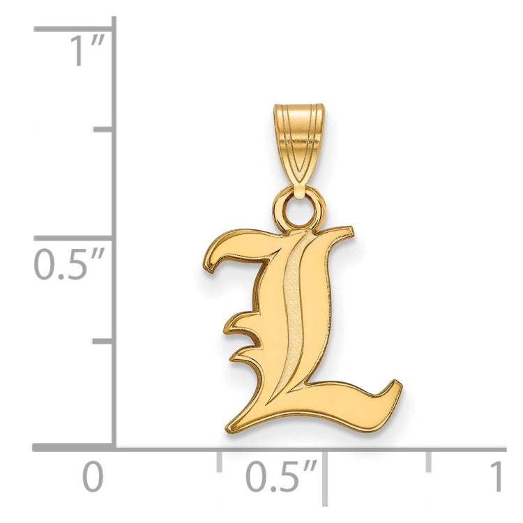 14k Gold LogoArt University of Louisville Letter L Small Pendant