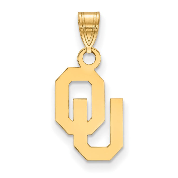14k Gold LogoArt University of Oklahoma O-U Small Pendant
