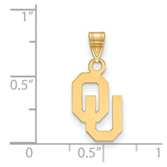 14k Gold LogoArt University of Oklahoma O-U Small Pendant