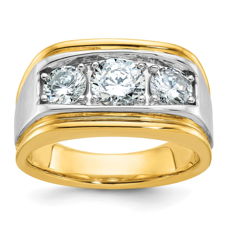 Men's Yellow/White Gold Mounting w/ Satin Finish Accent Mounting