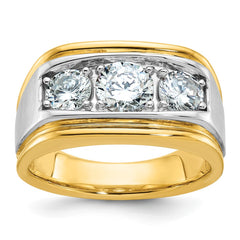 Men's Yellow/White Gold Mounting w/ Satin Finish Accent Mounting
