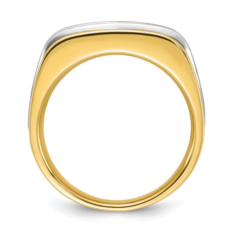 Men's Yellow/White Gold Mounting w/ Satin Finish Accent Mounting
