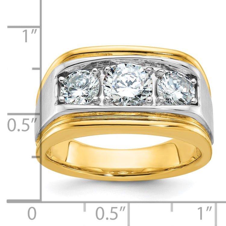 Men's Yellow/White Gold Mounting w/ Satin Finish Accent Mounting