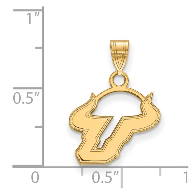 14k Gold LogoArt University of South Florida Bull Small Pendant
