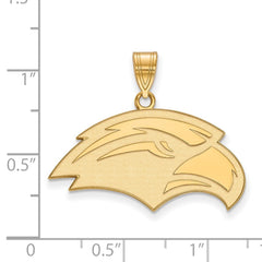 14k Gold LogoArt University of Southern Mississippi Eagle Medium Pendant