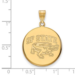 10k Gold LogoArt San Francisco State University Large Disc Pendant
