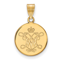 14k Gold LogoArt College of William and Mary Medium Disc Pendant