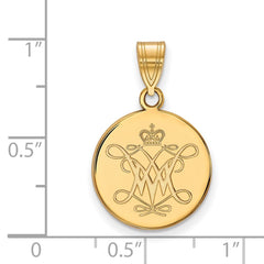 14k Gold LogoArt College of William and Mary Medium Disc Pendant