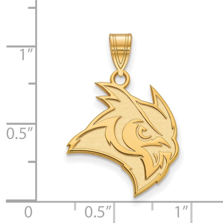 14k Gold LogoArt Rice University Owl Large Pendant