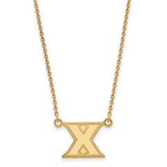 14k Gold LogoArt Xavier University Letter X Small Pendant 18 inch Necklace