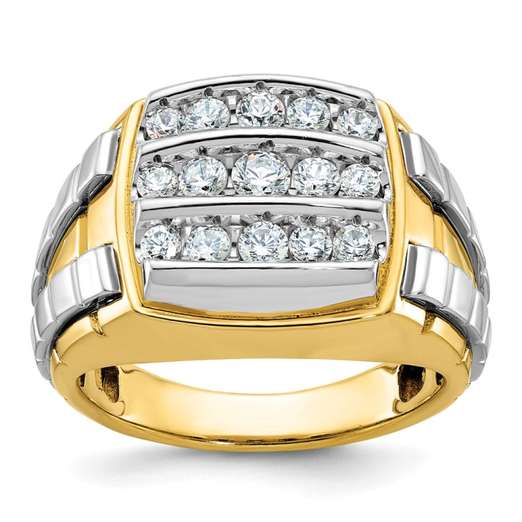 Men's Two-tone Cluster with Bright Polish Finish Mounting