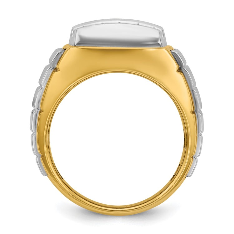 Men's Two-tone Cluster with Bright Polish Finish Mounting