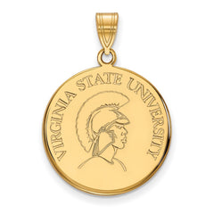 10k Gold LogoArt Virginia State University Large Disc Pendant