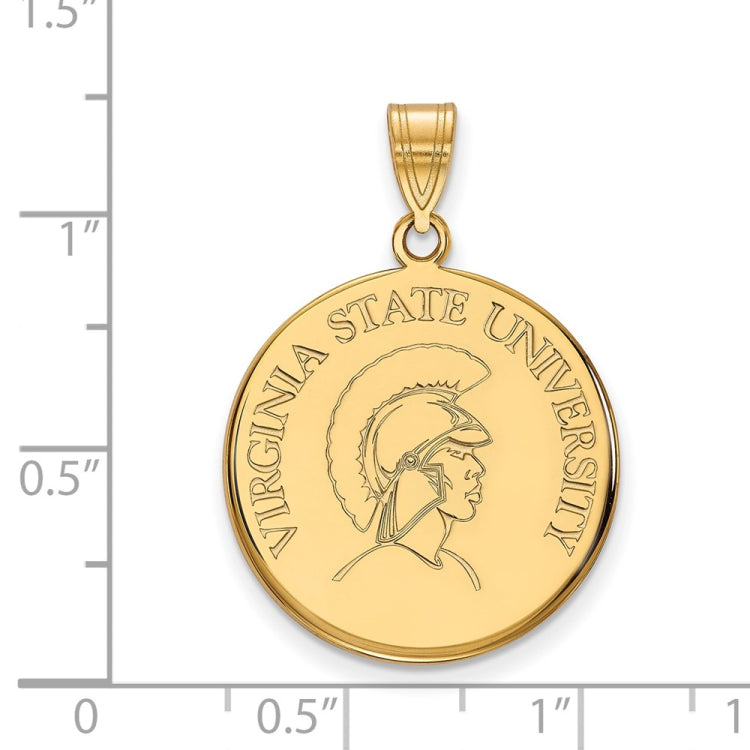 10k Gold LogoArt Virginia State University Large Disc Pendant