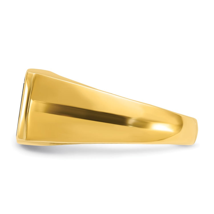 IBGoodman 14k Men's Polished and Grooved Gemstone Ring Mounting