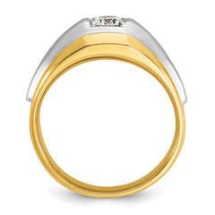 10k Two-tone IBGoodman Men's Polished and Satin Diamond Ring *CDIA*
