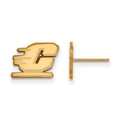 14k Gold LogoArt Central Michigan University Letter C Extra Small Post Earrings