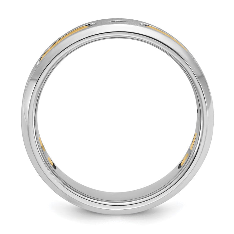 Men's Two-tone .15ct tw Diamond Band with Soft Satin Finish Mounting