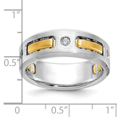 Men's Two-tone .15ct tw Diamond Band with Soft Satin Finish Mounting