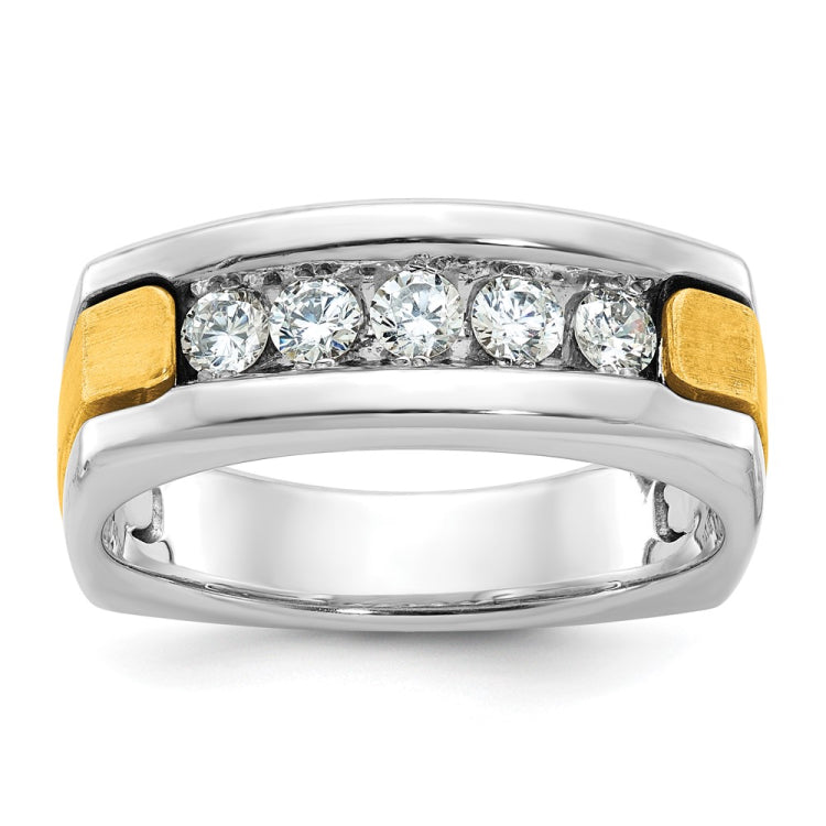 Men's TT Wedding Band with Satin Finish Accent Mounting