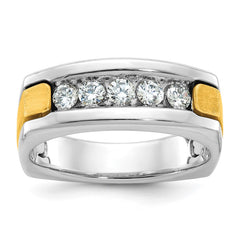 Men's TT Wedding Band with Satin Finish Accent Mounting