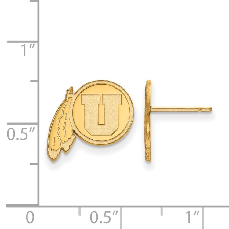 10k Gold LogoArt University of Utah Small Post Earrings