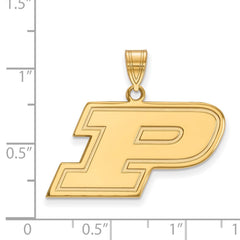 14k Gold LogoArt Purdue University Letter P Medium Pendant