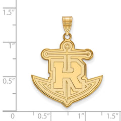 14k Gold LogoArt Rollins College Anchor Extra Large Pendant