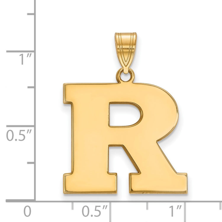 14k Gold LogoArt Rutgers University Letter R Large Pendant
