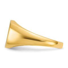 10ky 12mm x 12mm cushion face signet ring.